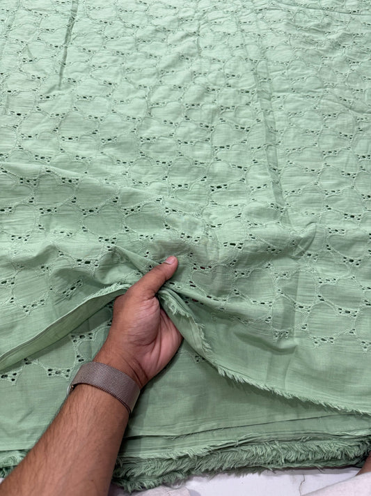 Buy Cotton Hakoba Sage Green Heart Latest Design