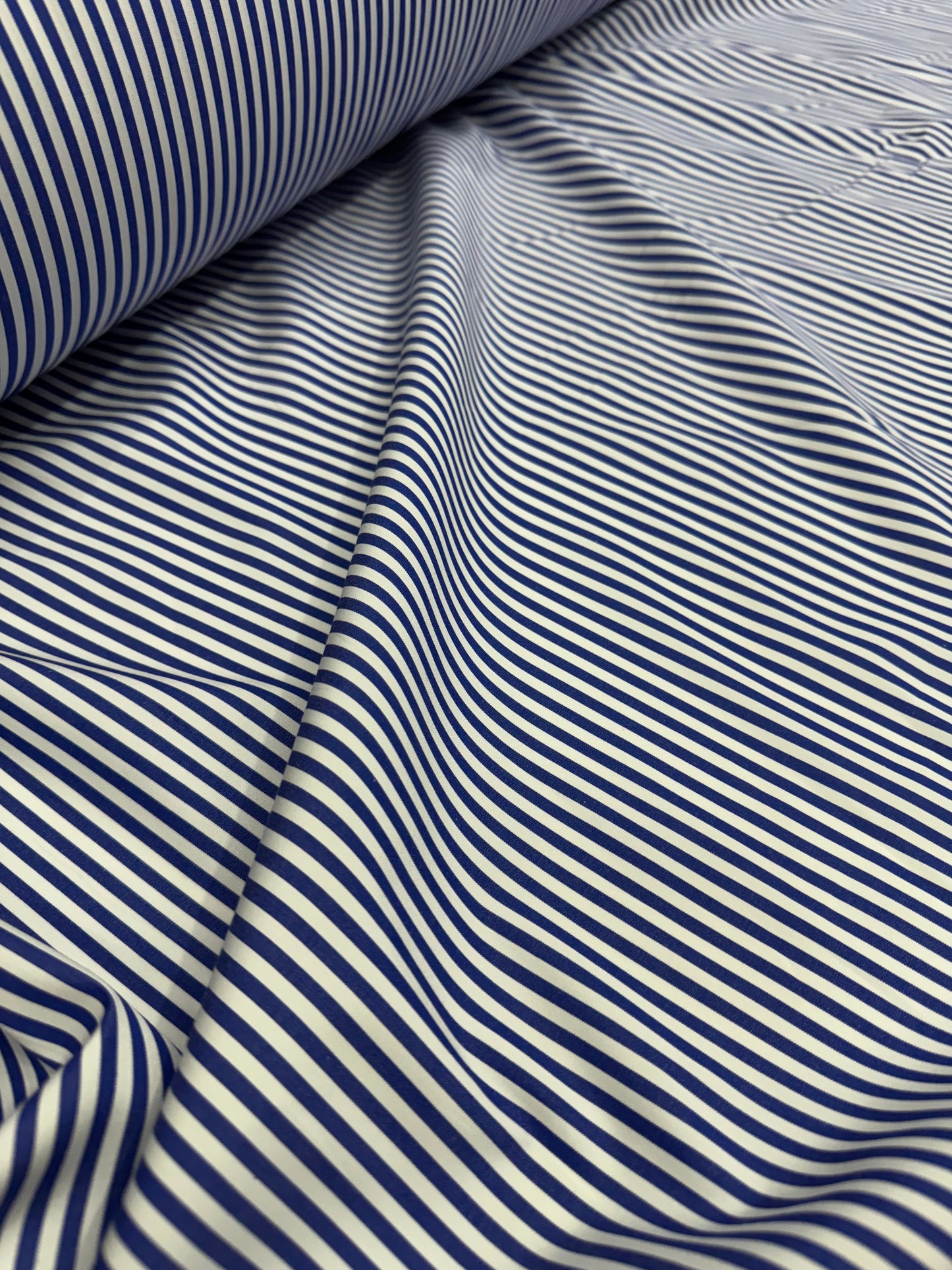 Buy Arvind Mill Poplin Blue Stripes Formal Fabric