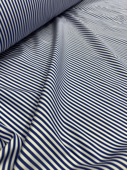 Buy Arvind Mill Poplin Blue Stripes Formal Fabric