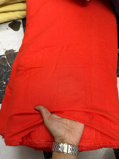 Buy Pure Linen Solid Volt Orange Fabric