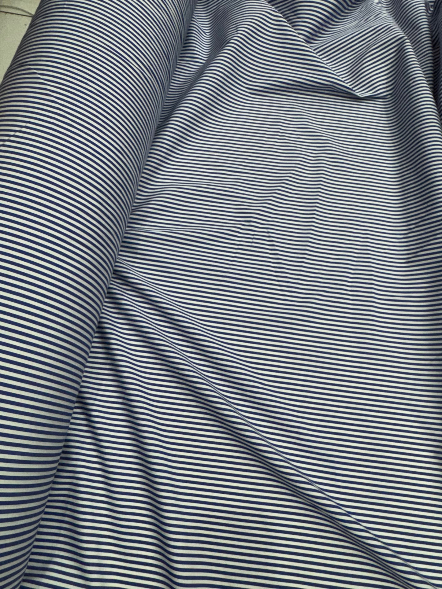 Buy Arvind Mill Poplin Blue Stripes Formal Fabric