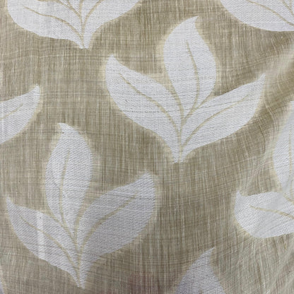 Pure Chanderi Brocade Beige Leaf Fabric