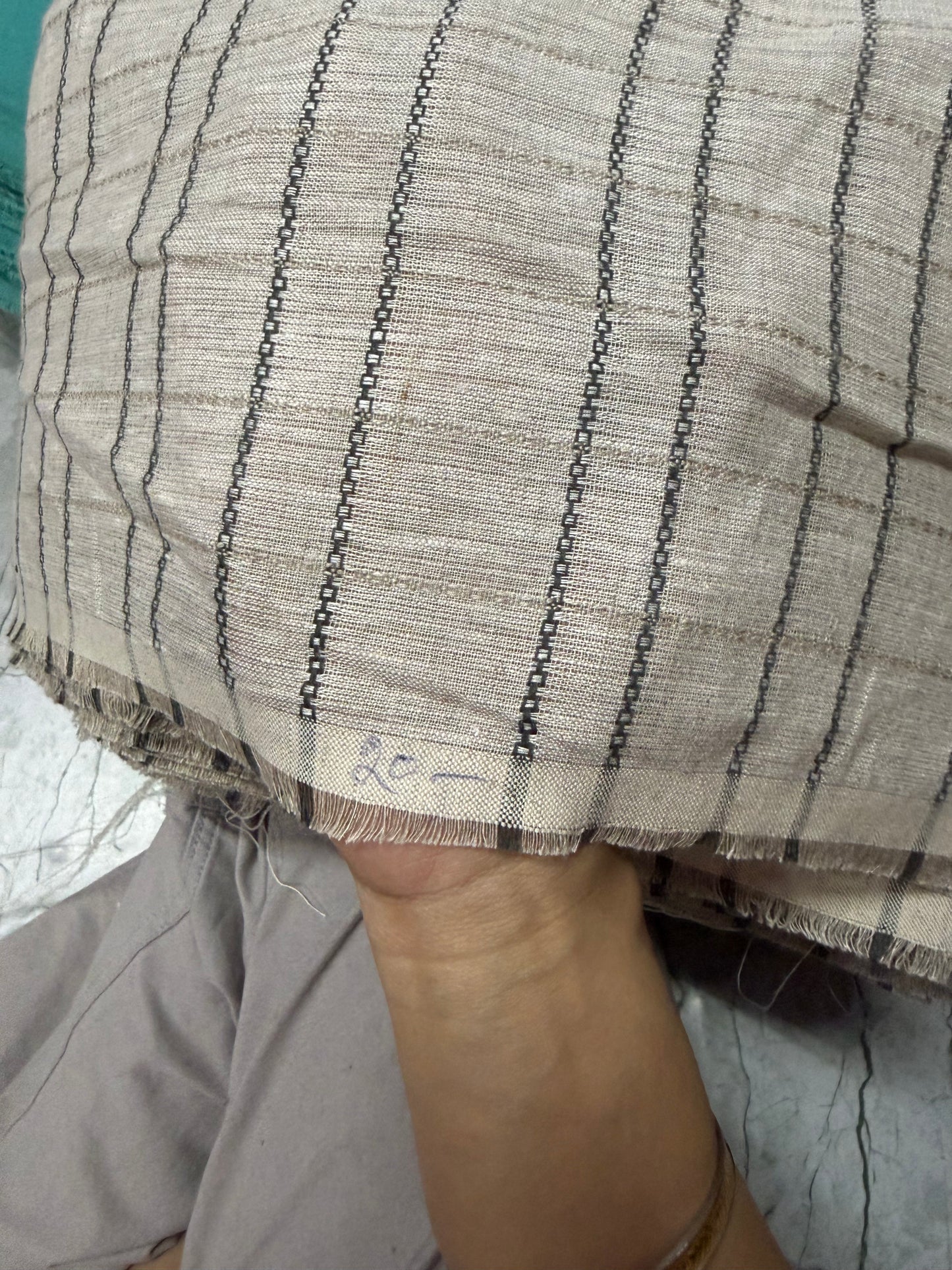 Buy Lab Certified Pure Linen Chain Work Premium Collection Fabric 