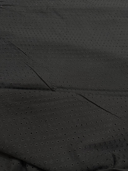 Buy Linen Black Hakoba Flowery Cutwork