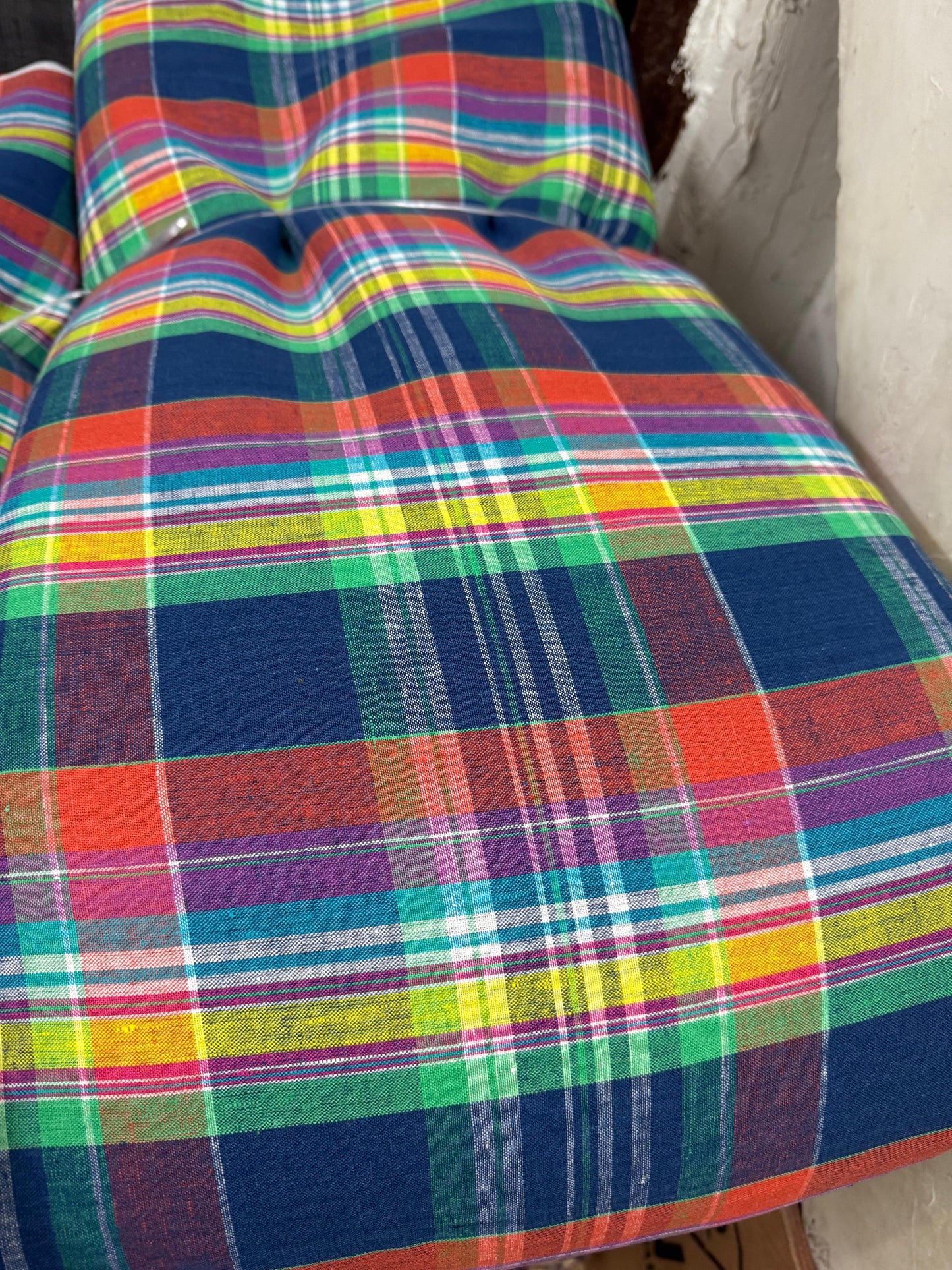 Buy Pure Linen Yarn Dyed Check Fabric
