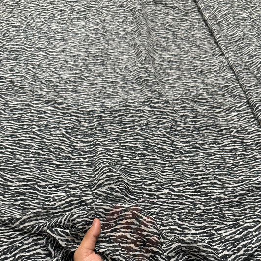 Buy Viscose Chiffon Black Animal Printed Fabric