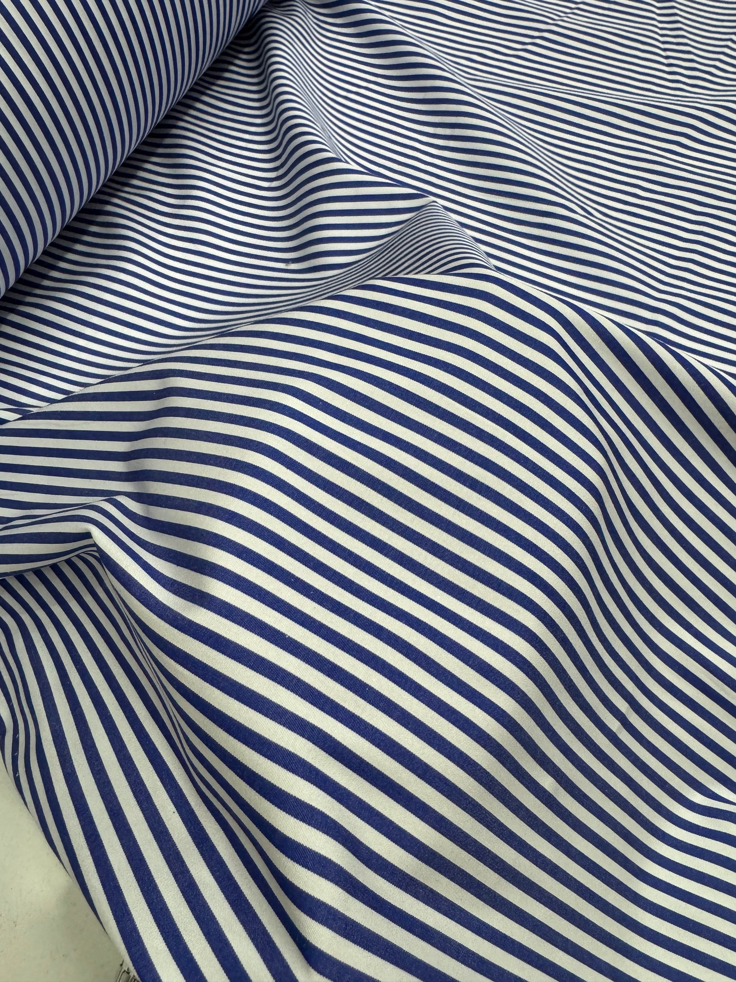 Buy Arvind Mill Poplin Blue Stripes Formal Fabric