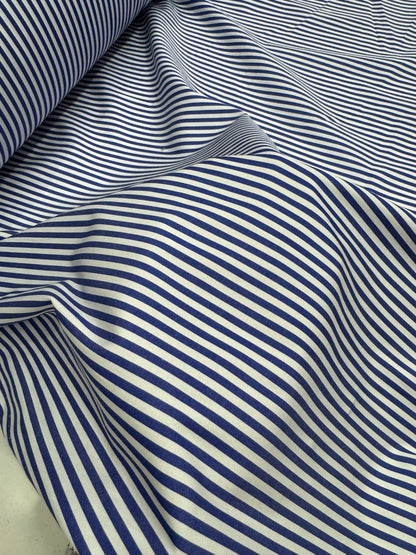 Buy Arvind Mill Poplin Blue Stripes Formal Fabric