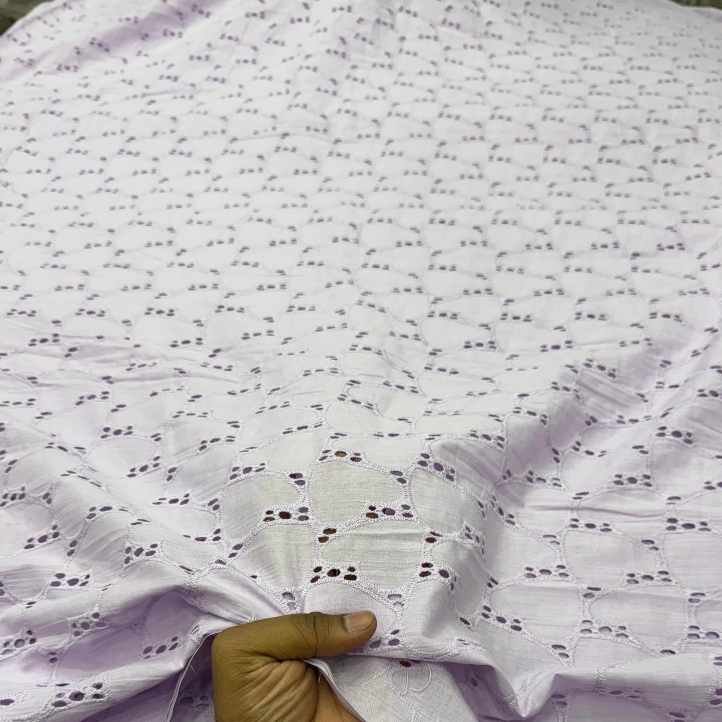 Cotton Hakoba Lavender Heart Pattern Fabric