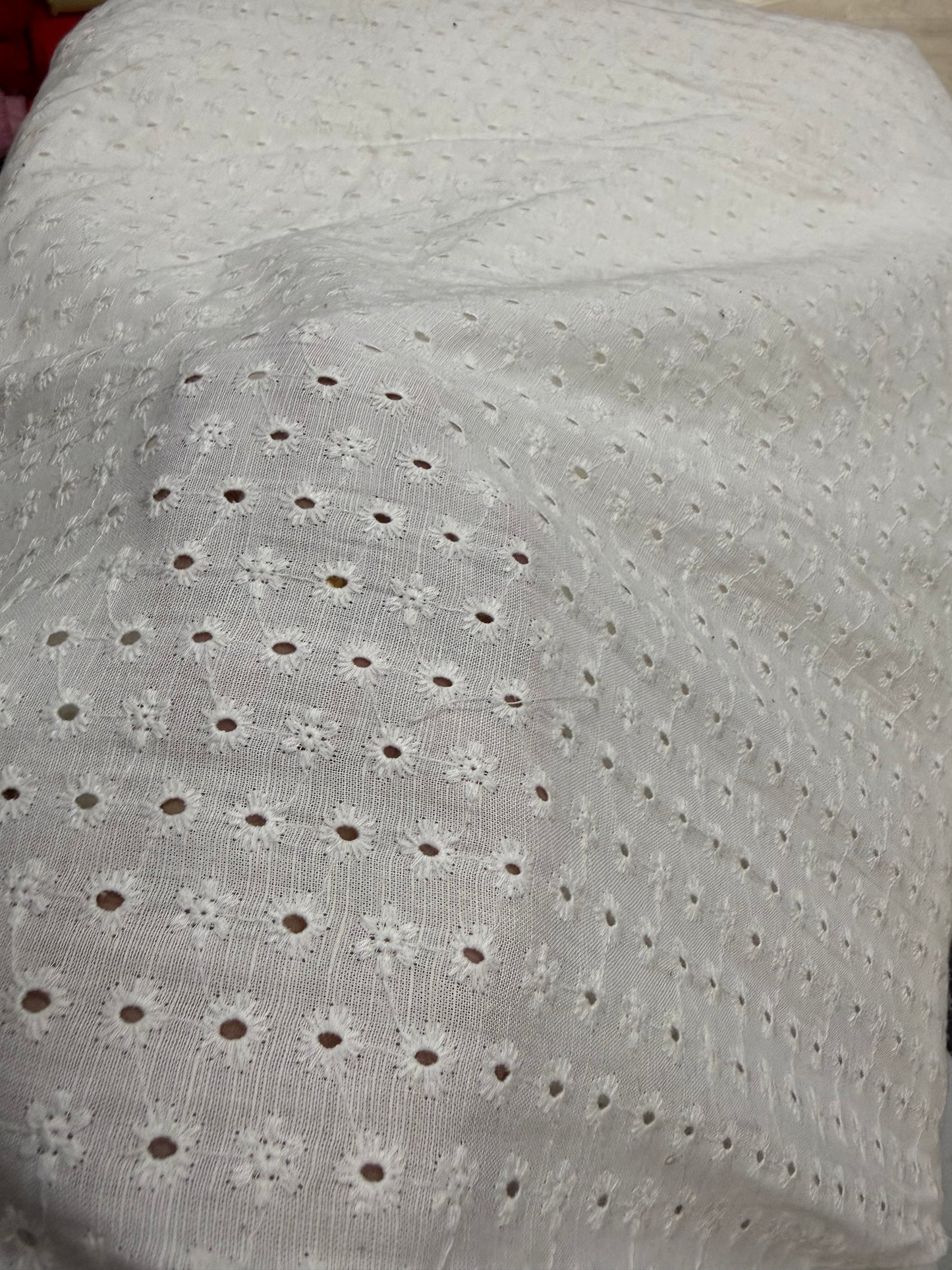 Buy Linen White Hakoba Flowery Cutwork