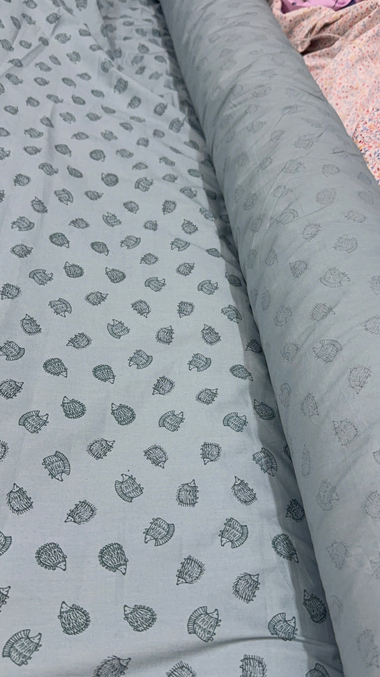 Buy Cotton Poplin Kid Porcupine Printed Fabric