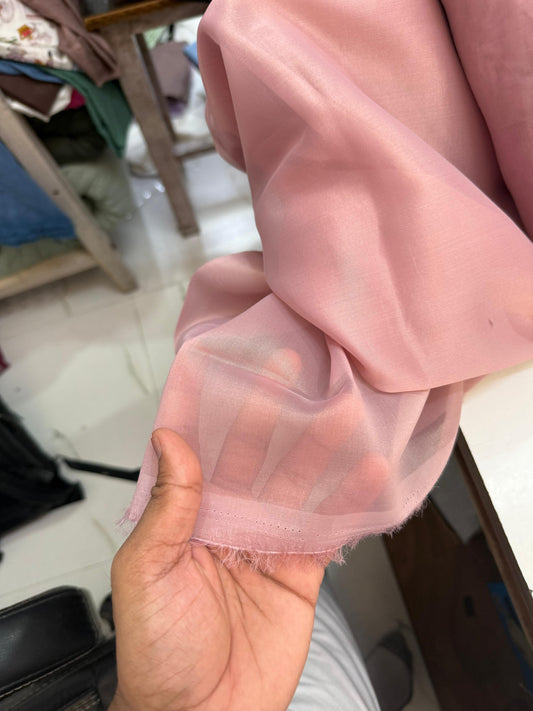 Buy Peachy Pink Organza Fabric