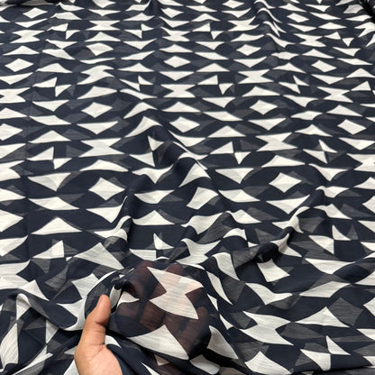 Buy Viscose Chiffon Dual Diamond Printed Fabric