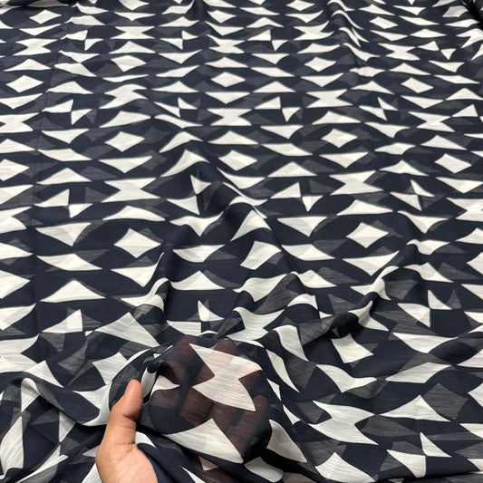 Buy Viscose Chiffon Dual Diamond Printed Fabric