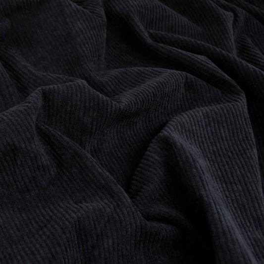 Buy Corduroy Solid Black Fabric (20 Wale) 