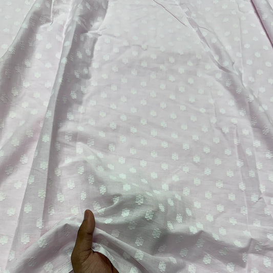 Buy Cotton Solid Baby Pink Floral Butta Fabric