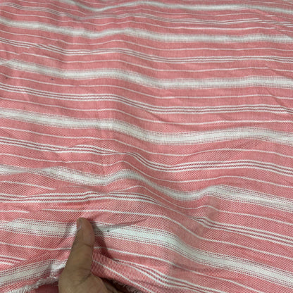 Buy Winters Twill Rayon Pink Stripe Fabric