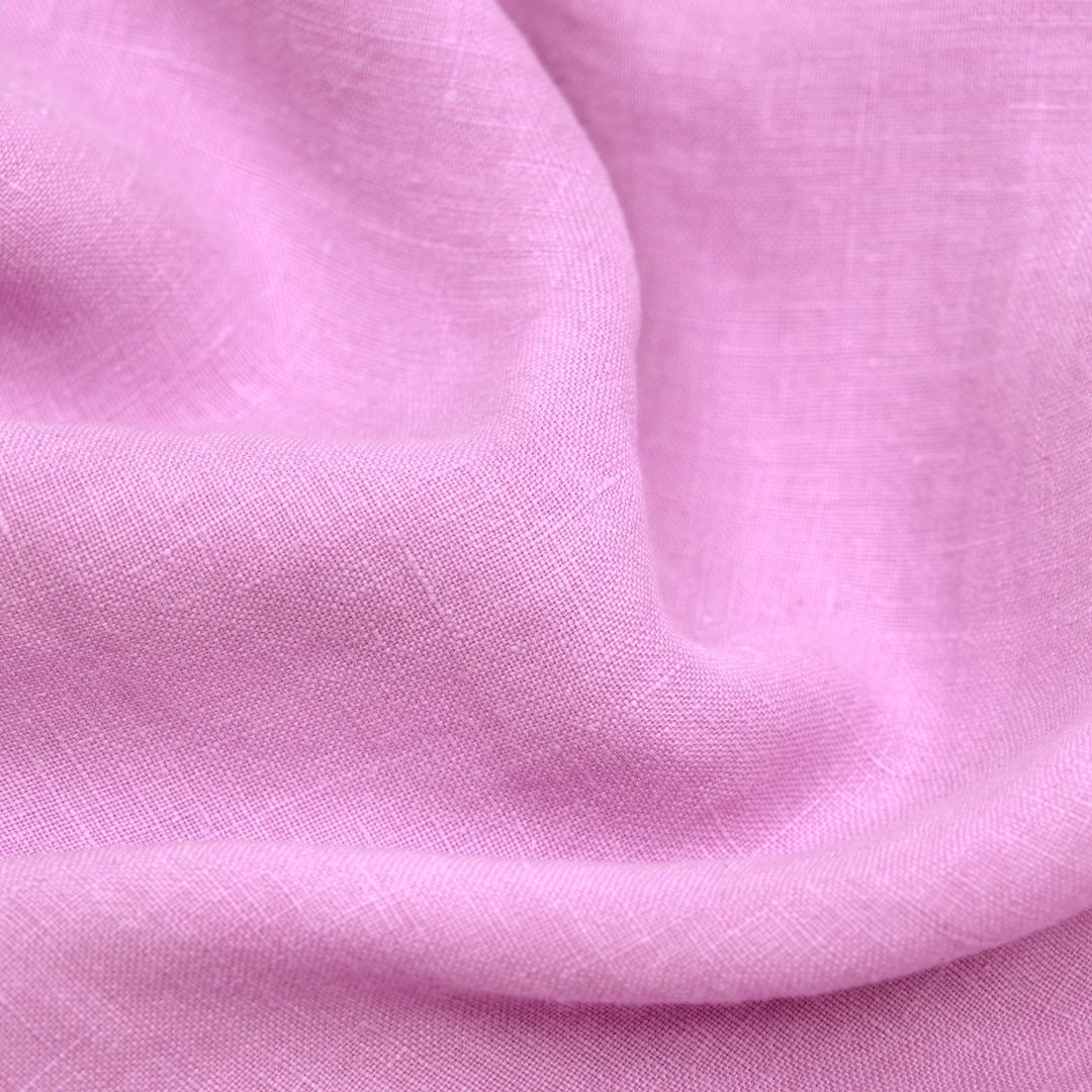 Buy Linen Carnation Pink Solid Fabric
