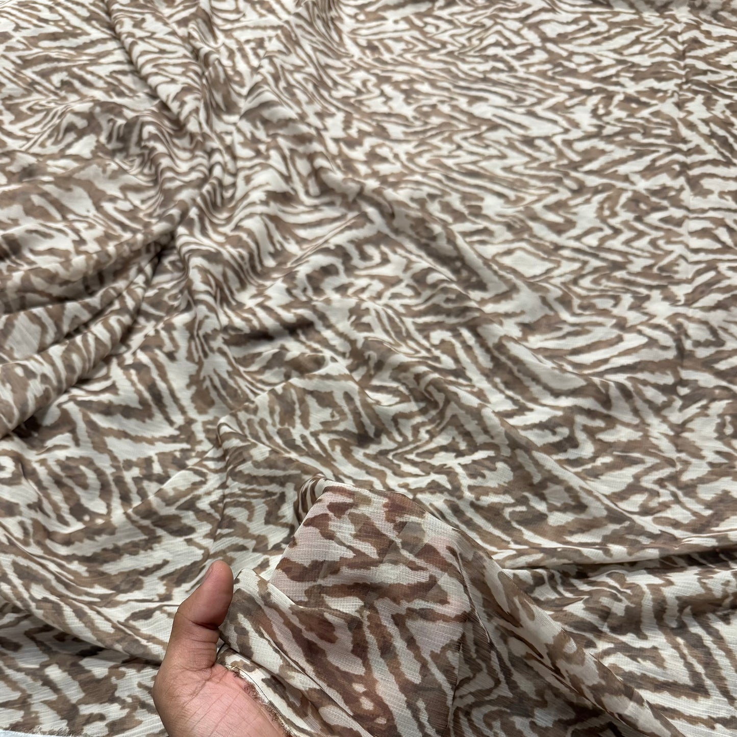 Buy Viscose Chiffon Nude Lead Printed Fabric