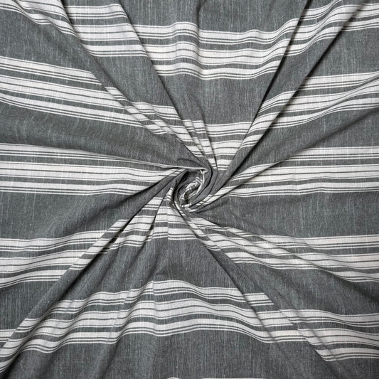 Buy Linen Grey Stripe Fabric