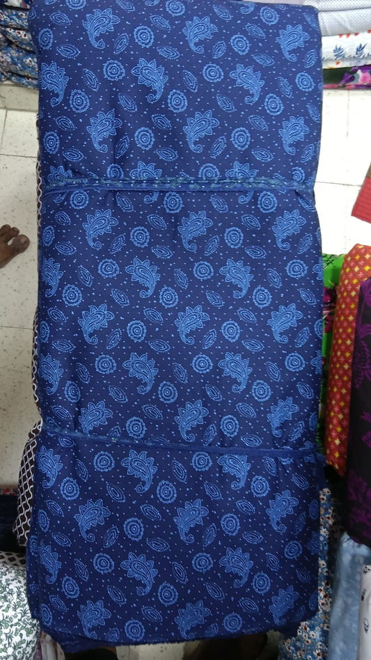 Buy Cotton Poplin Paisley Denim Blue Colour Printed FABRIC