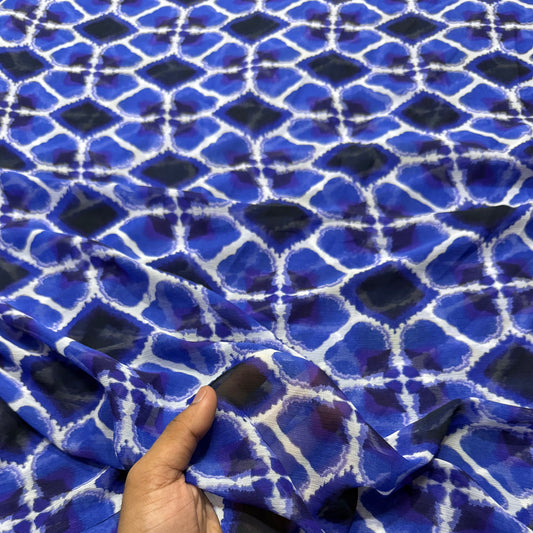 Buy Viscose Chiffon Water Diamond Printed Fabric