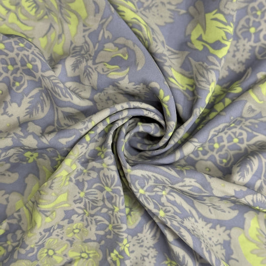 Buy Poly Georgette Grey Green Fabric