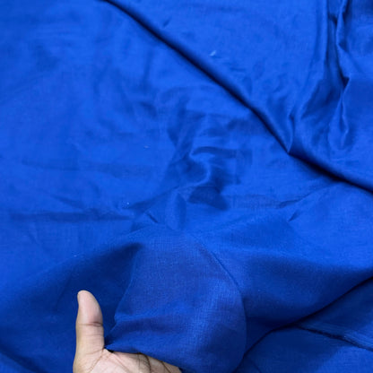 Buy Linen Solid Royal Blue Solid Fabric