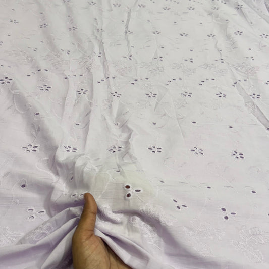 Buy Hakoba Lavender Tropical Cutwork Floral Fabric