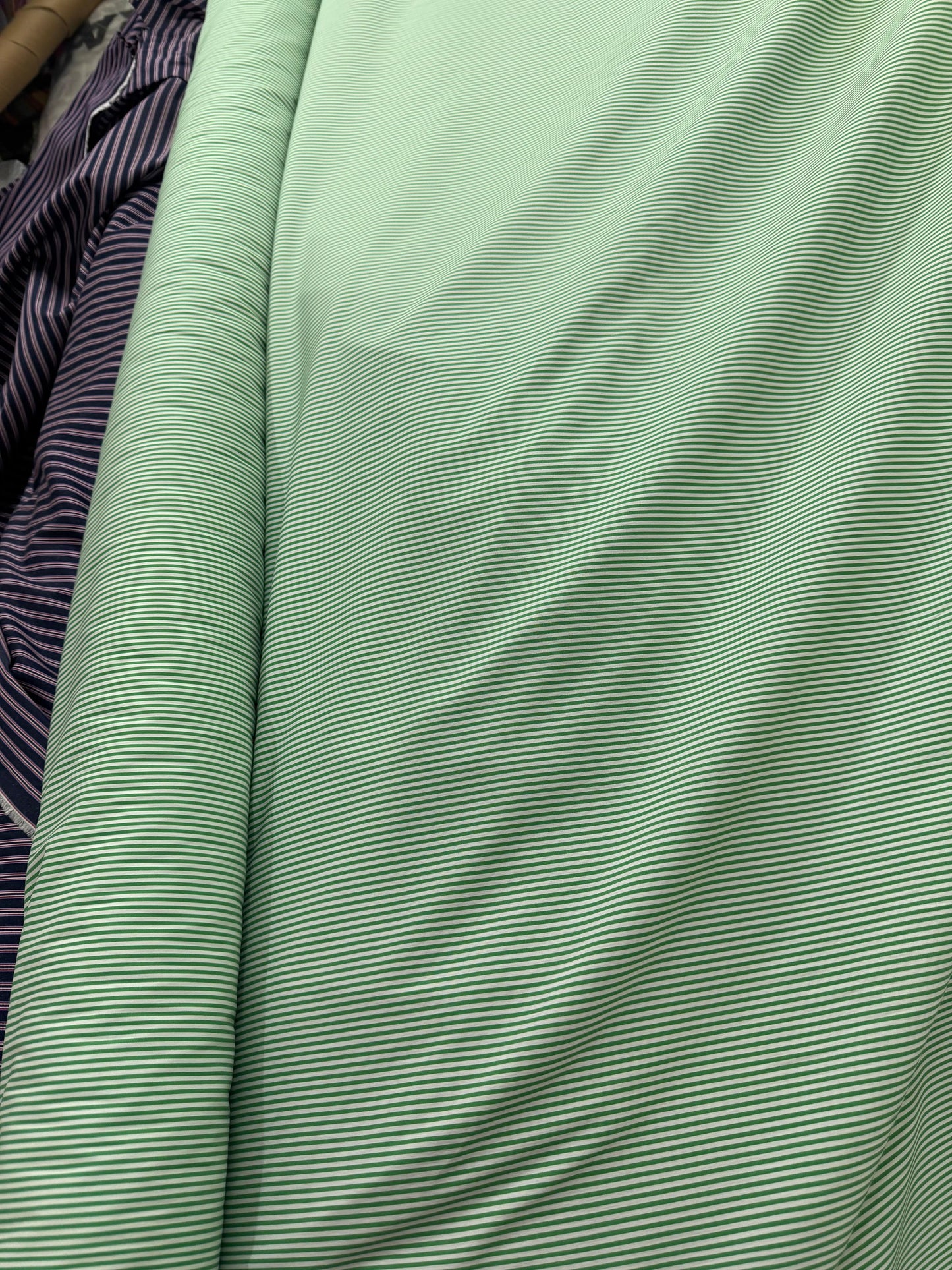 Buy Arvind Mill Poplin Green Stripes Fabric
