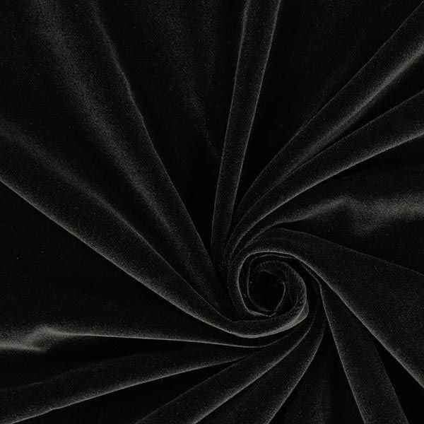 Buy Solid Black Cotton Velvet Fabric