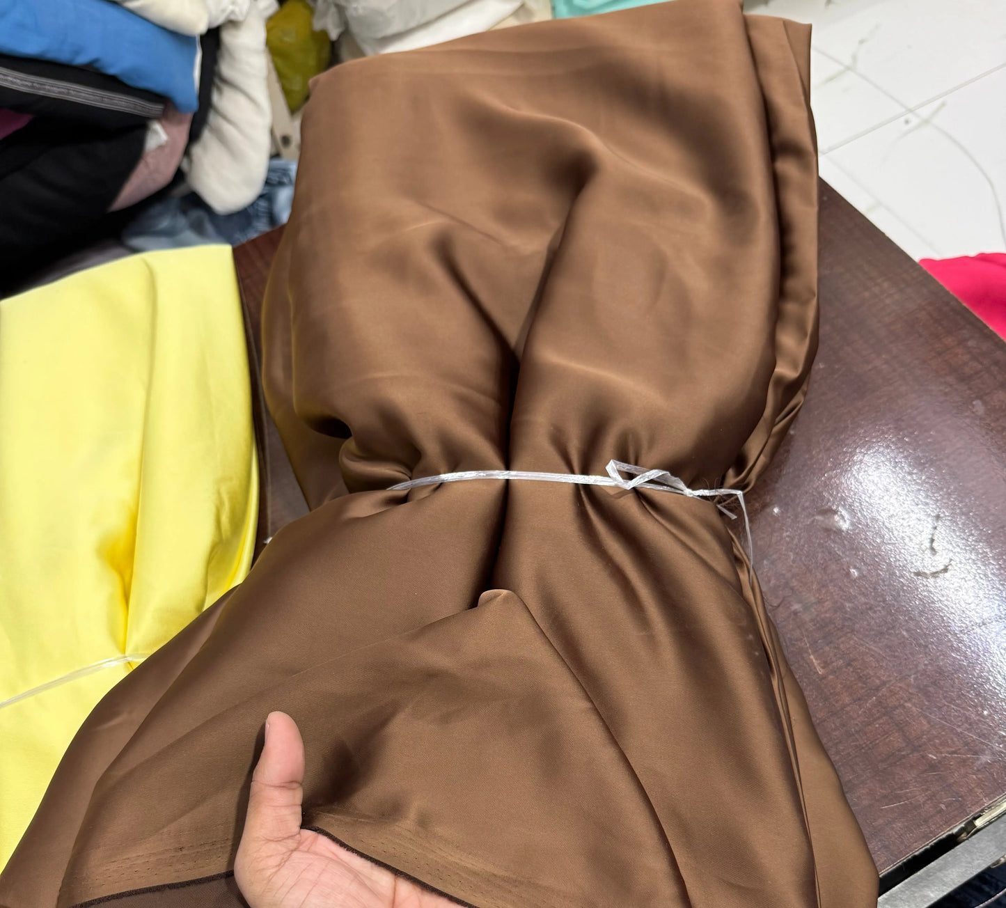 Buy Italian Silk Solid Chocolate Brown - MAF 