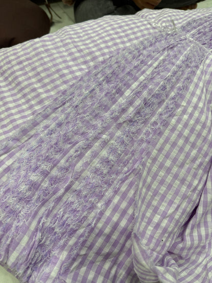 Buy Premium Seersucker Lavender Checks Fabric