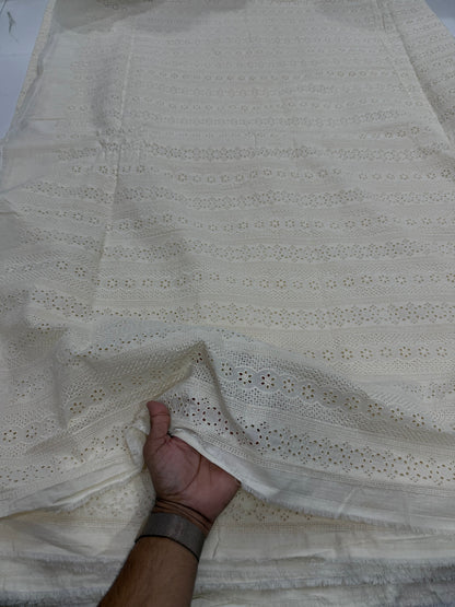 Buy Cotton White Multi Layer Border Design Hakoba 