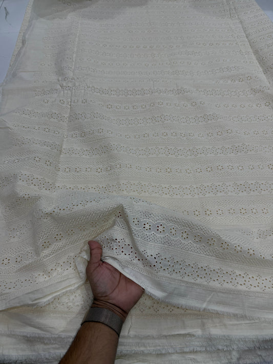 Buy Cotton White Multi Layer Border Design Hakoba 