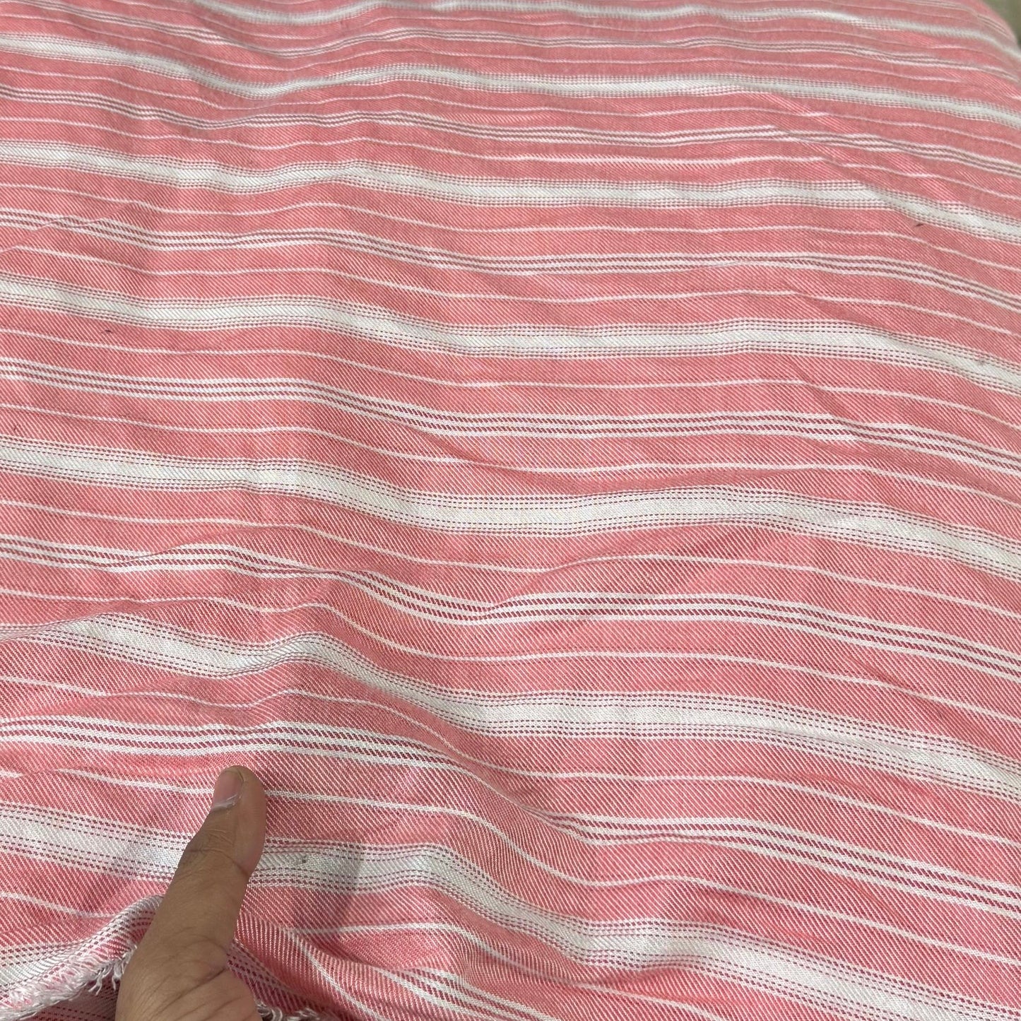 Buy Winters Twill Rayon Pink Stripe Fabric