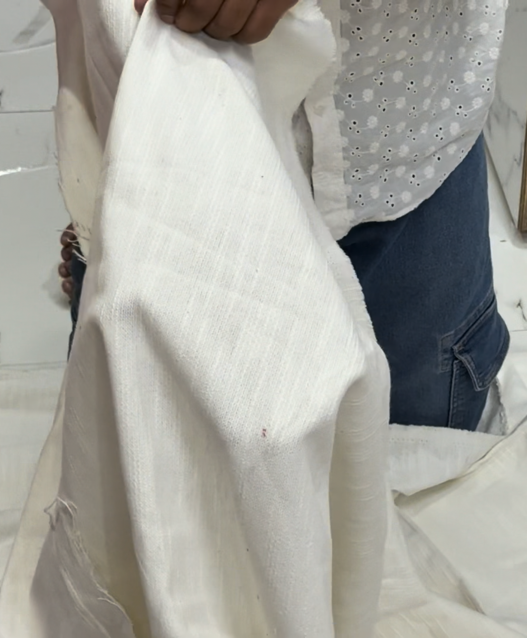 Buy White Dyeable Canvas Slub Fabric