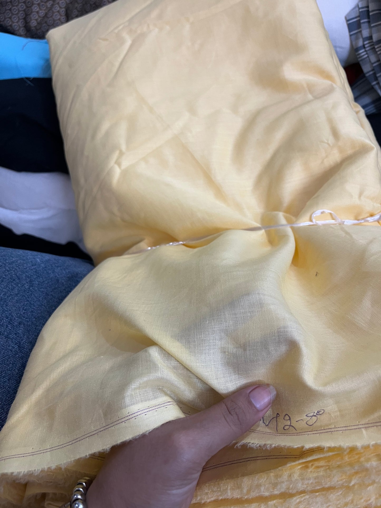 Buy Pure Linen Baby Yellow Fabric