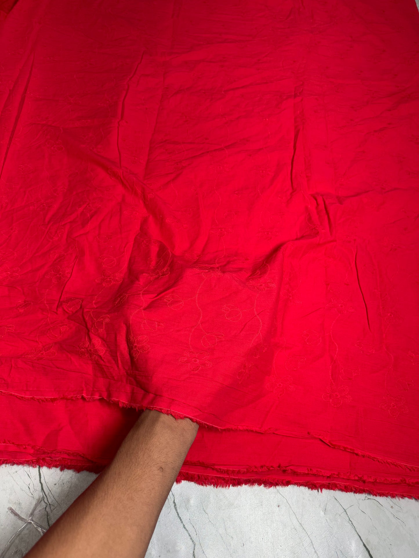 Buy Hakoba Red Threadwork 5 Petal Fabric
