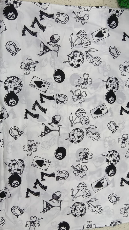 Buy Cotton Poplin Dice Number Printed FABRIC