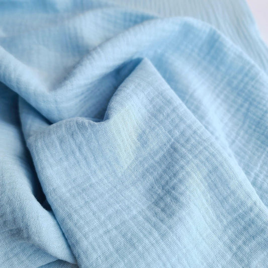 Buy Soft Cotton Double Cloth Solid Powder Blue Fabric