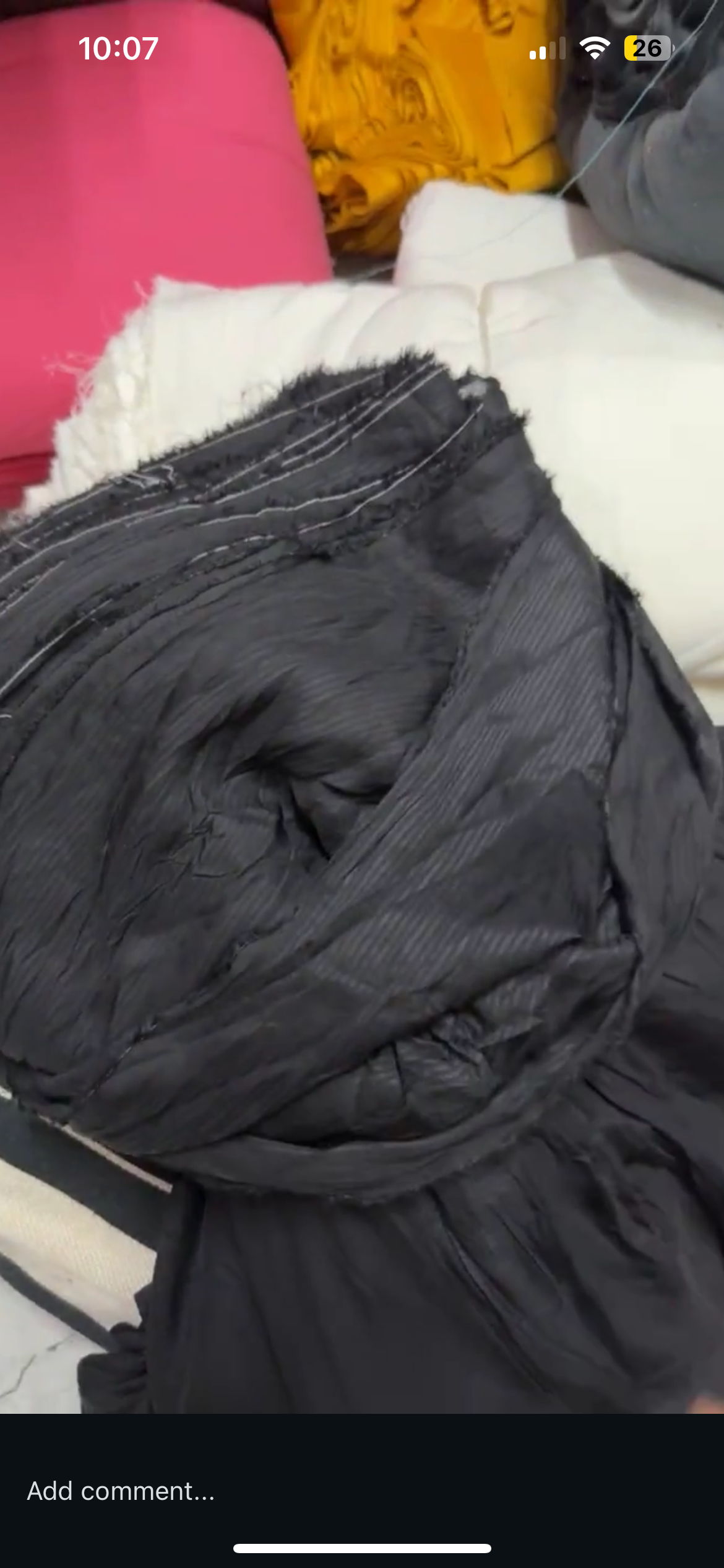 Rayon Solid Black Crepe Stripe Fabric