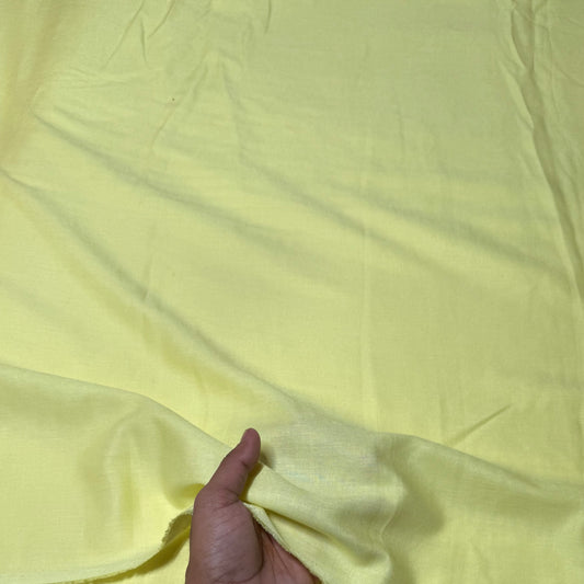 Buy Cotton Linen Solid Lemon Yellow