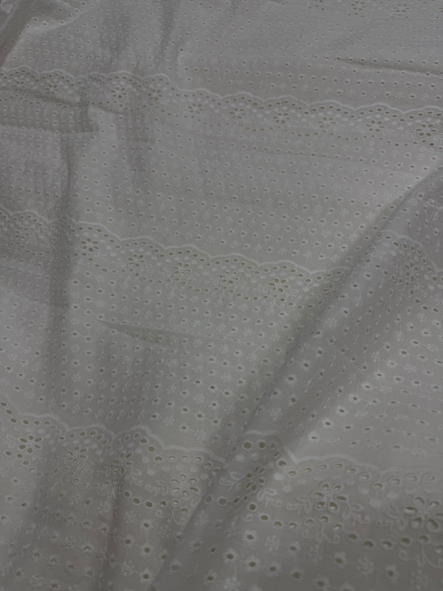 Buy Linen White Hakoba With Border Flowery Cutwork