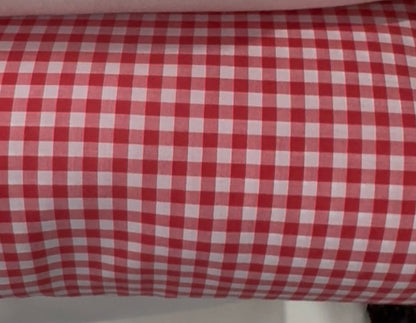 Buy Premium Cotton Gingham Pink & White Check Fabric