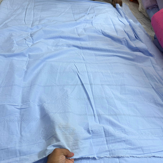 Buy Hakoba Powder Blue Lace Design Fabric