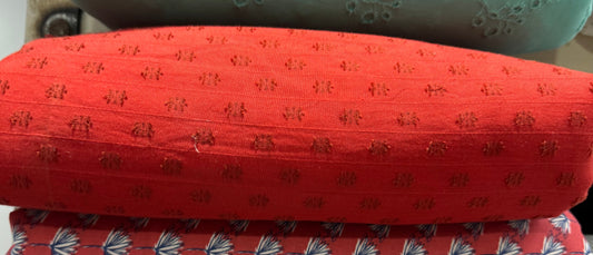 Buy Cotton Solid Bright Red Butta Fabric