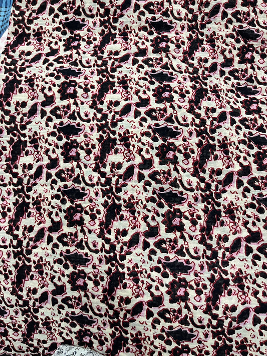 Buy Viscose Chiffon Abstract Black Printed Fabric