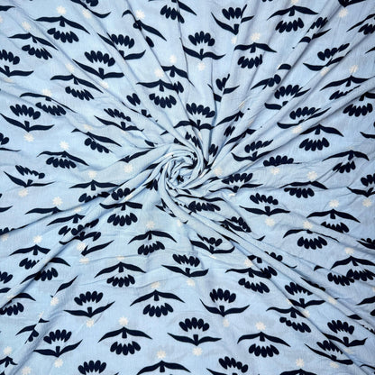 Buy Rayon Crepe Black Lattice Printed Fabric