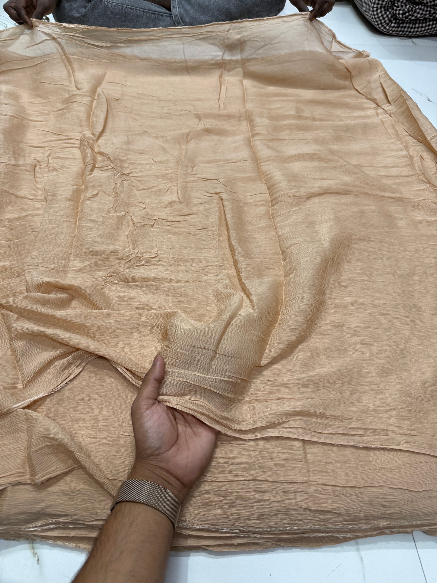 Buy Pure Chiffon Solid Coffee Fabric 